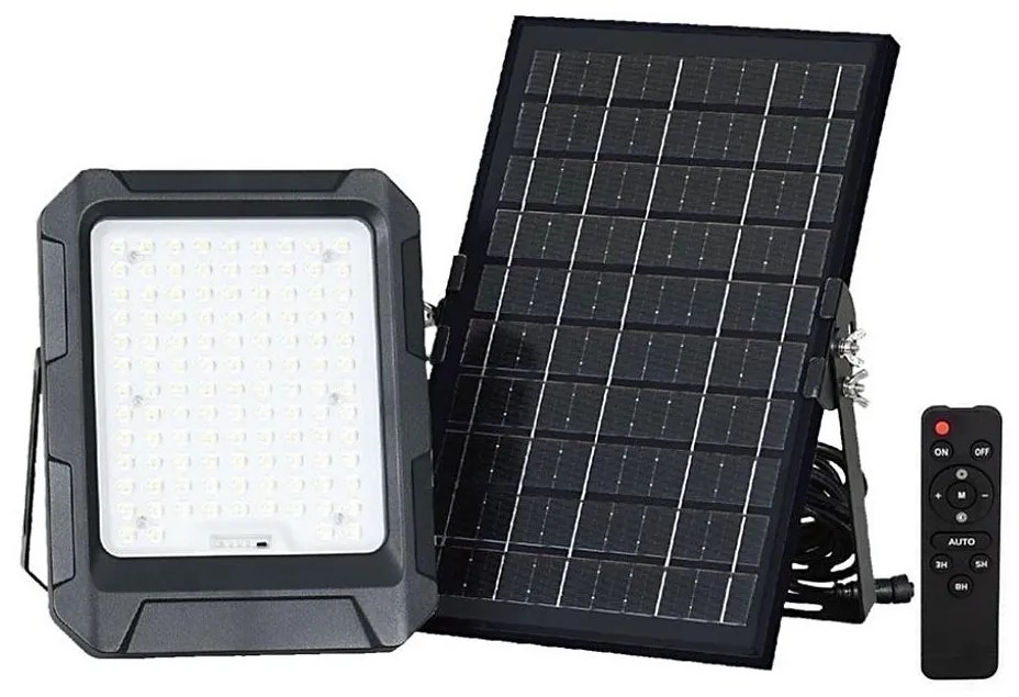 LED reflektor solarny 10W 3,7V IP65 4000K czarny + DO
