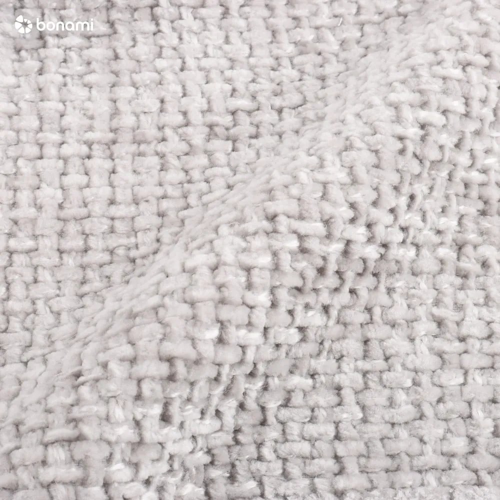 Jasnoszare tapicerowane łóżko dwuosobowe ze schowkiem i stelażem 200x200 cm Miley – Micadoni