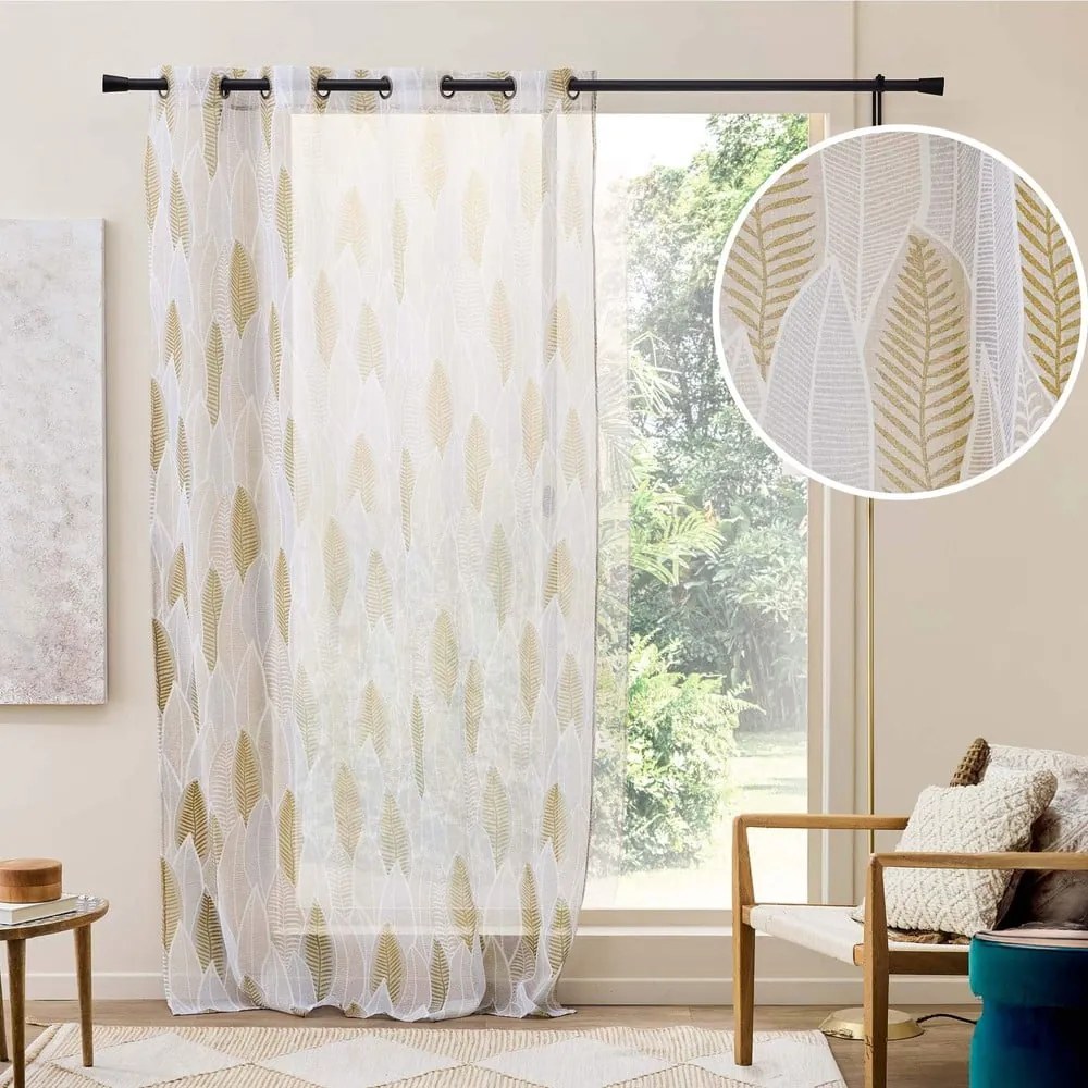 Beżowa firanka z woalu 140x240 cm Kim – douceur d'intérieur