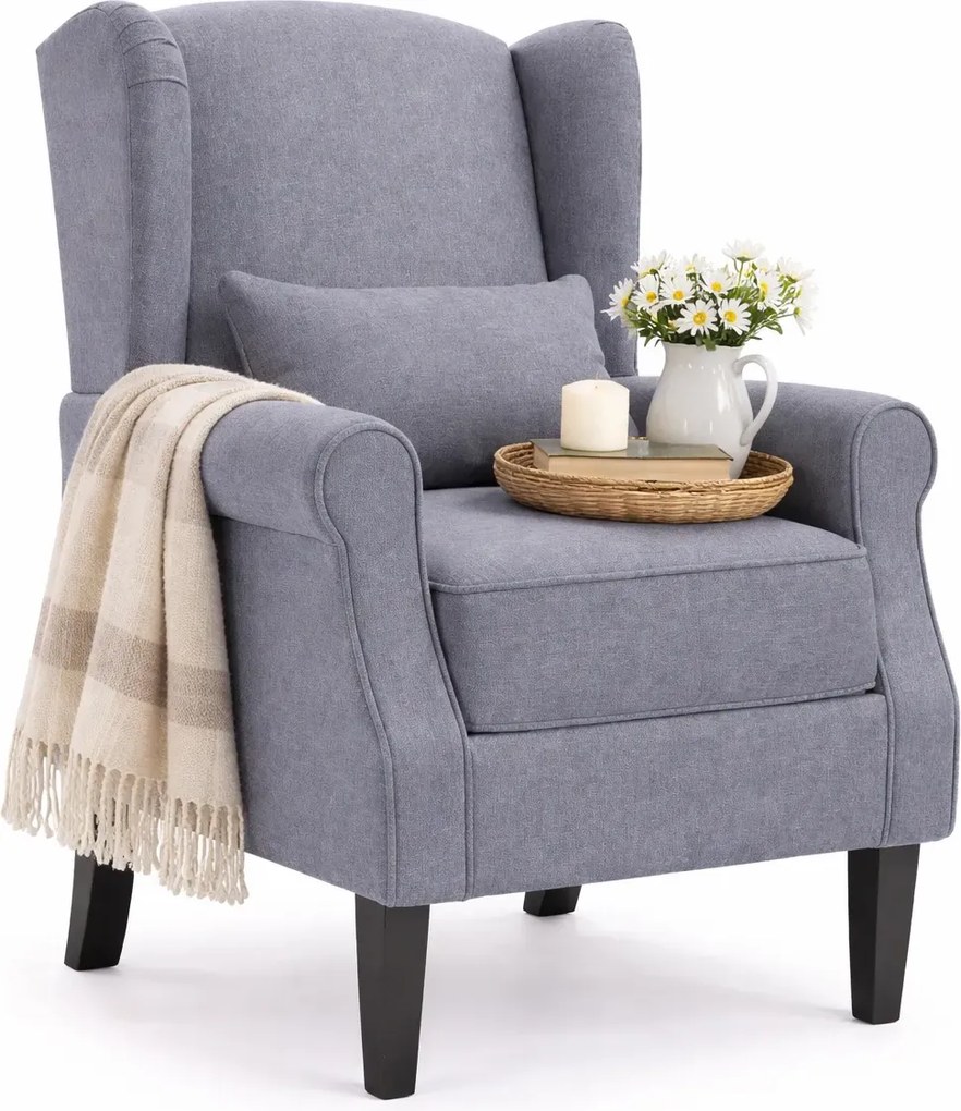 Ciemnoszary fotel uszak K7-K27