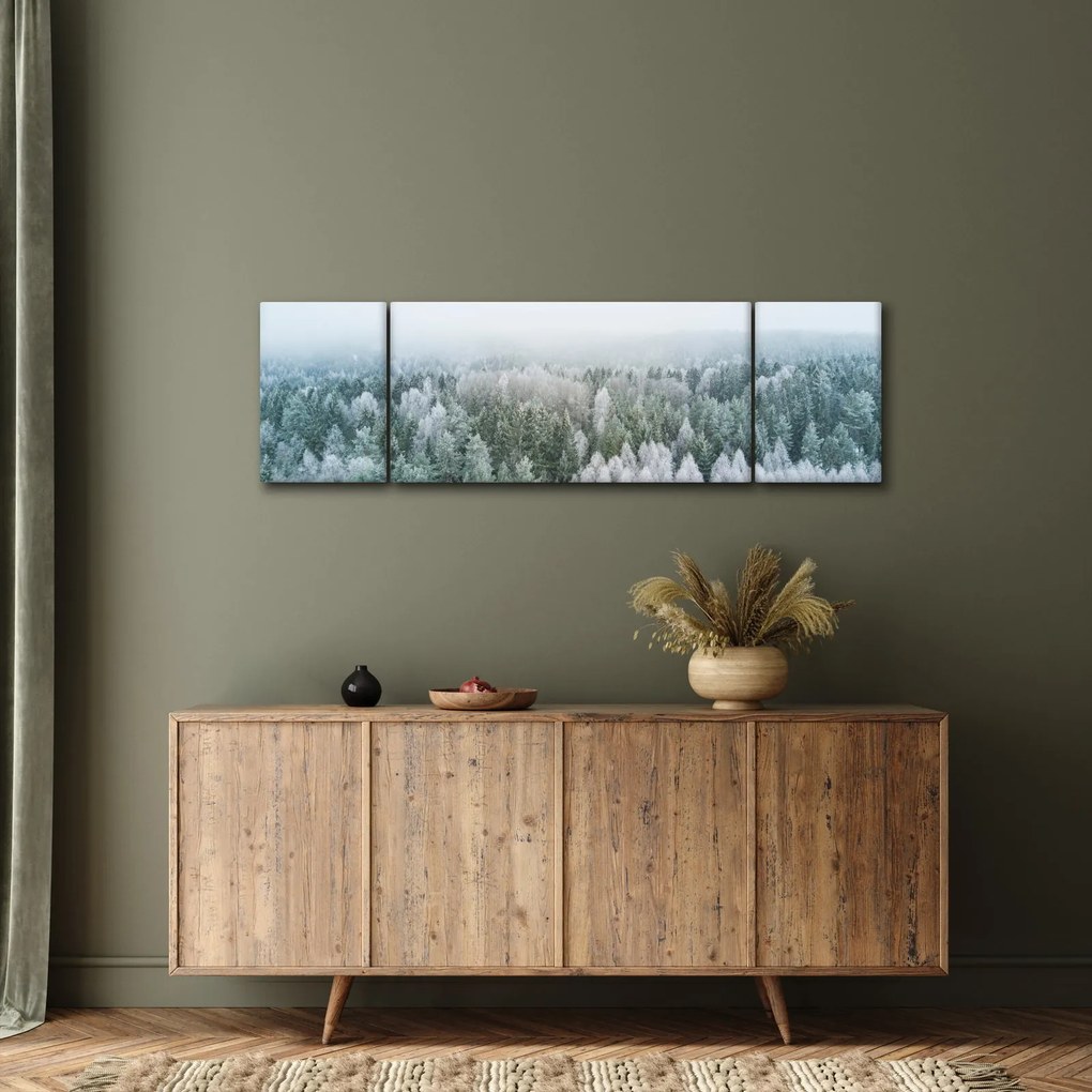 Obraz - Ośnieżone szczyty lasów (170x50 cm)