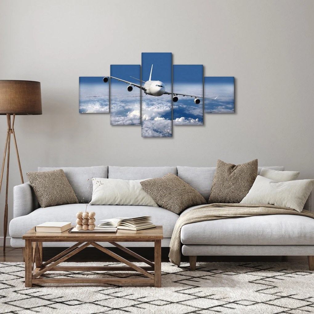 Obraz - Samolot w chmurach (125x70 cm)