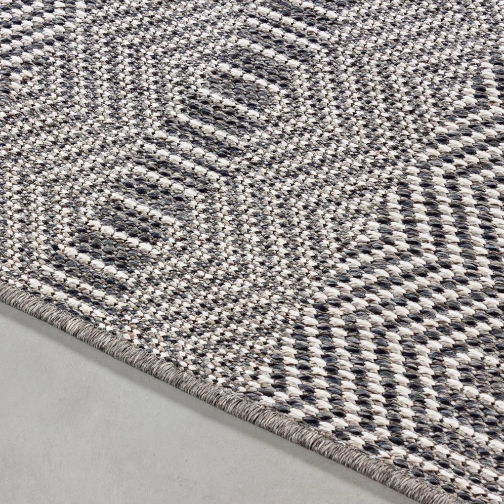 Dywan płaskotkany Aruba geometria szary 80 cm x 250 cm