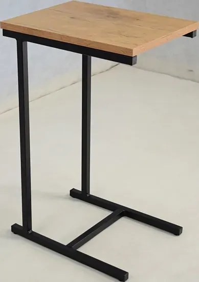 Stolik boczny w stylu loft czarny + dąb lancelot Z5-D56