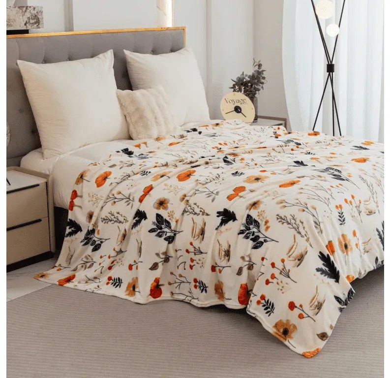 Mikropluszowy koc PAPAVA, kremowy Rozmiar: 200 x 220 cm