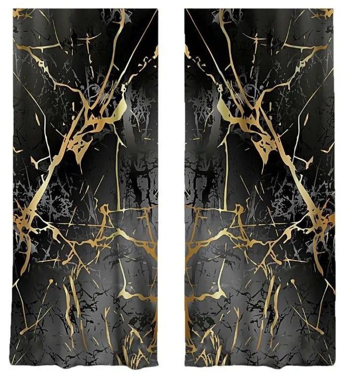 Czarno-złote zasłony zestaw 2 szt. 140x260 cm – Mila Home