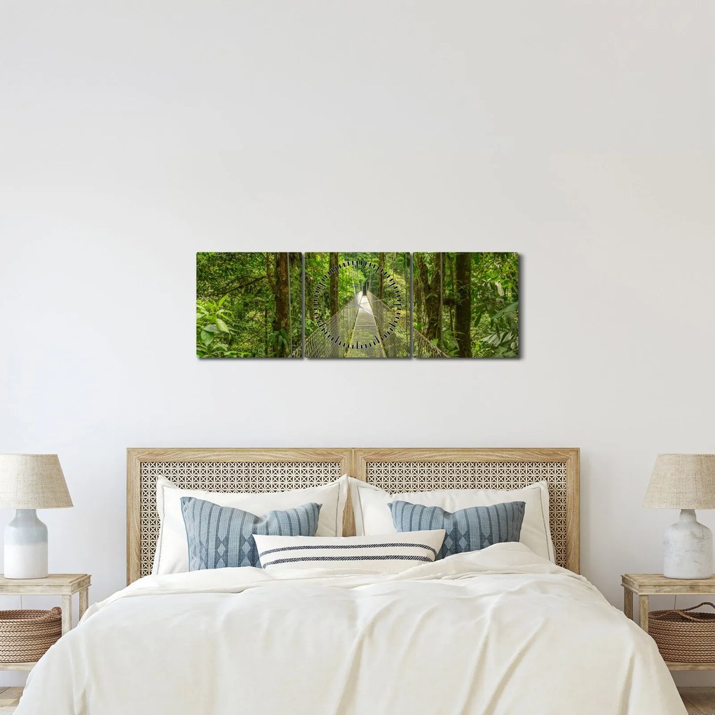 Obraz - Most wiszący (z zegarem) (90x30 cm)