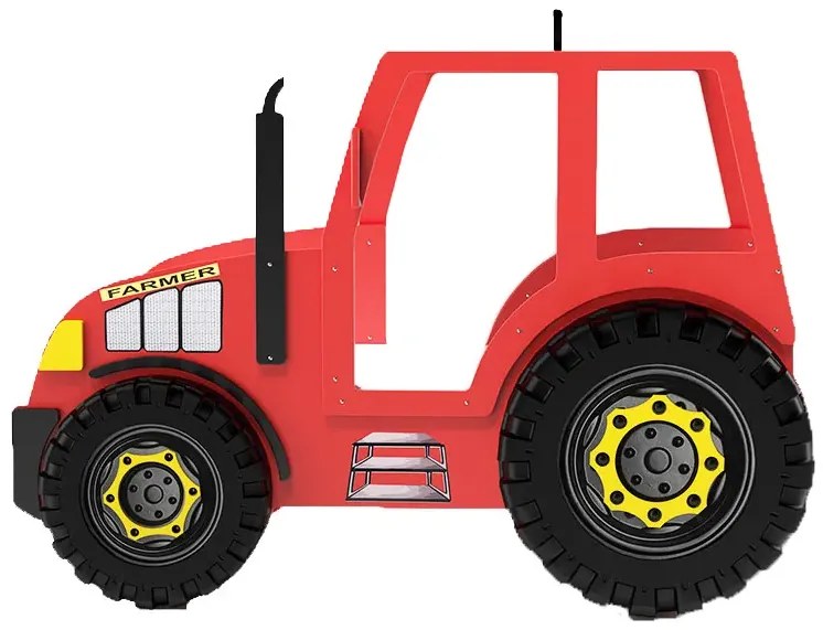 Czerwone łóżko dziecięce traktor A2-N99