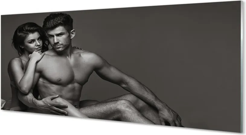 Panel szklany do Kuchni Para: Kobieta i Mężczyzna