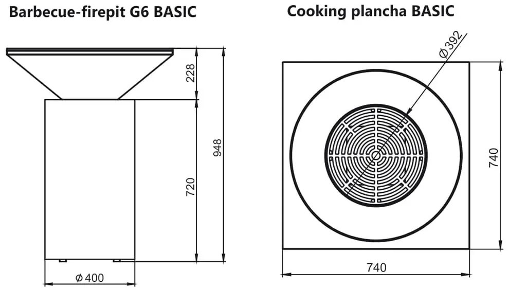 Artiss palenisko ogrodowe G6 BASIC corten