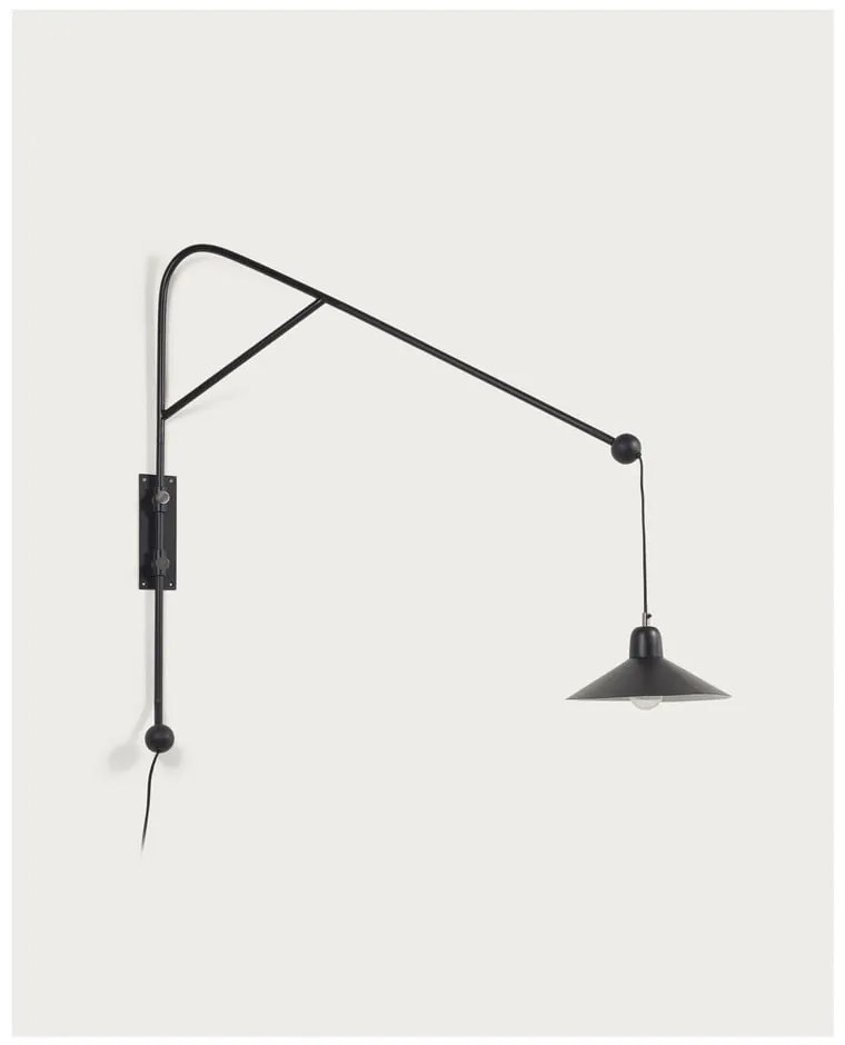 Czarny kinkiet ø 30 cm Eleazar – Kave Home