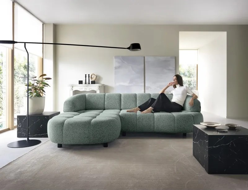 Narożnik VELPA S z elektryczną regulacją siedziska Lewostronny wolnostojący w tkaninie PUENTE 33 WERSAL