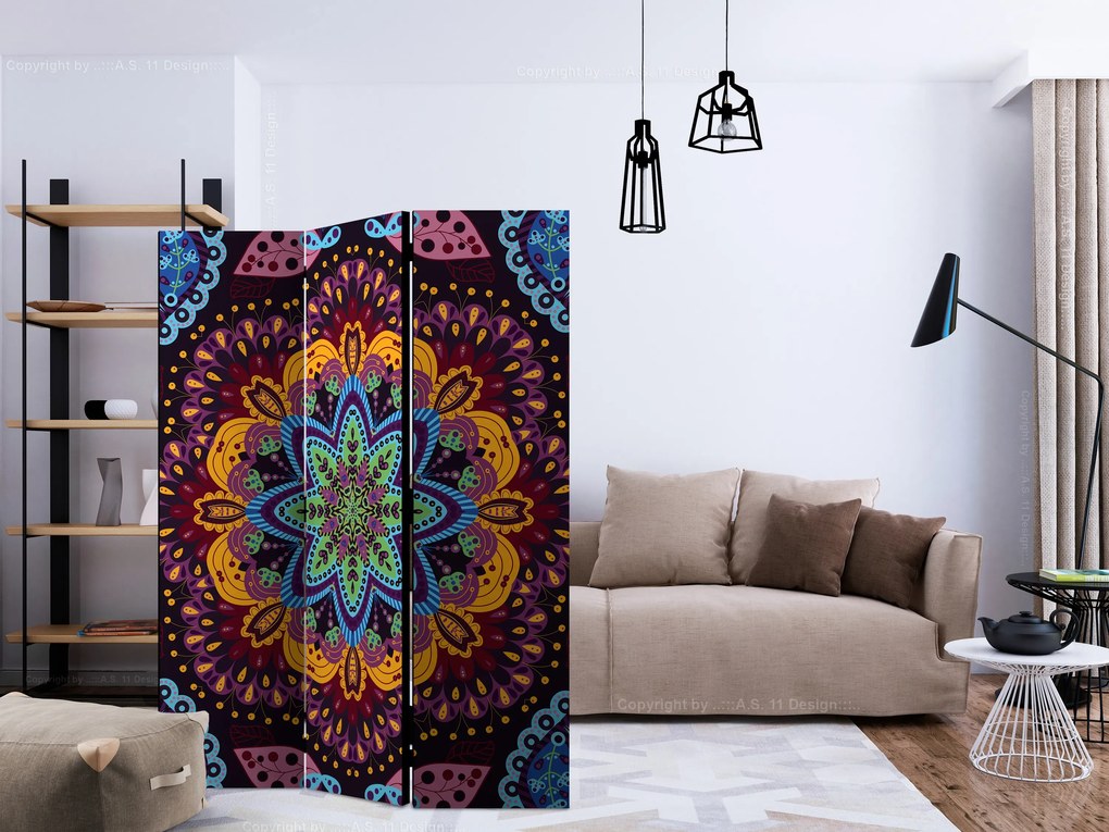 Parawan akustyczny Orient 135x172 cm 3-częściowy fioletowy ARTGEIST B