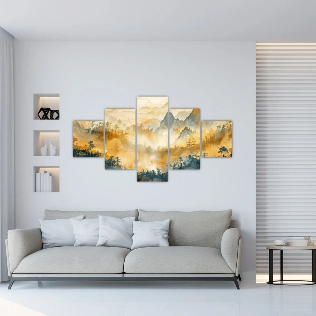 Obraz - Góry, akwarela (125x70 cm)
