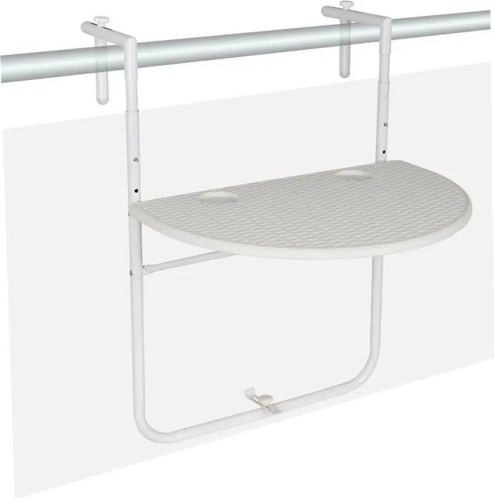 Wiszący rattanowy składany stół - biały