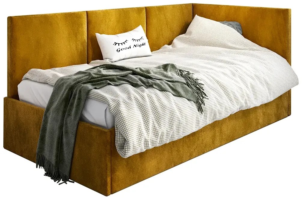 Musztardowy tapczan z oparciem E9-M25