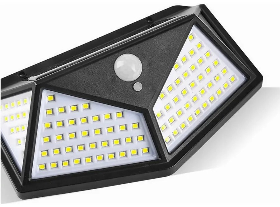 Lampa solarna z czujnikiem ruchu i zmierzchu - 100 led zewnętrzna ścienna