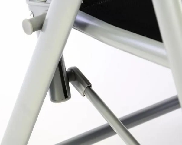 2x ustawialne krzesło ogrodowe z podnożnikiem - czarne