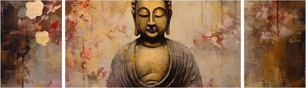 Obraz - Budda, malarstwo (170x50 cm)
