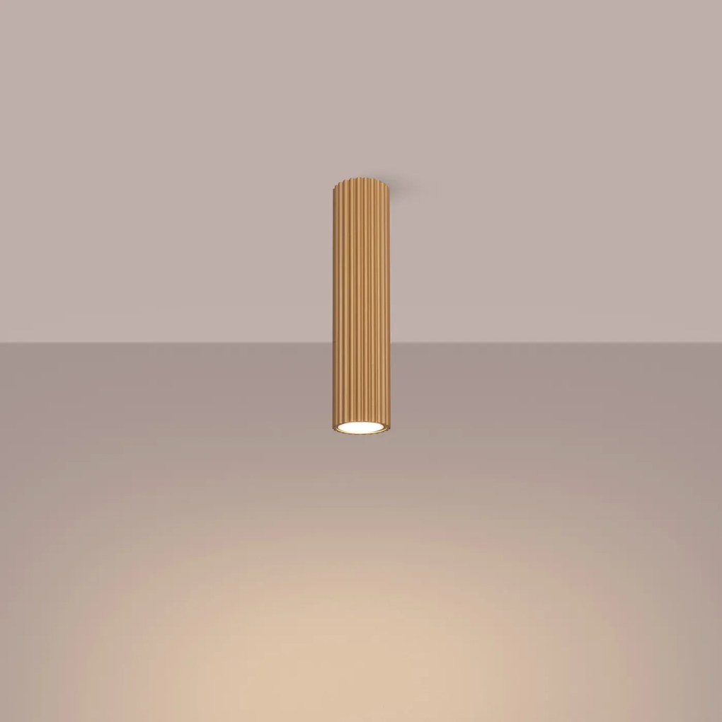 Plafon KARBON 30 złoty ryflowany SOLLUX  LIGHTING