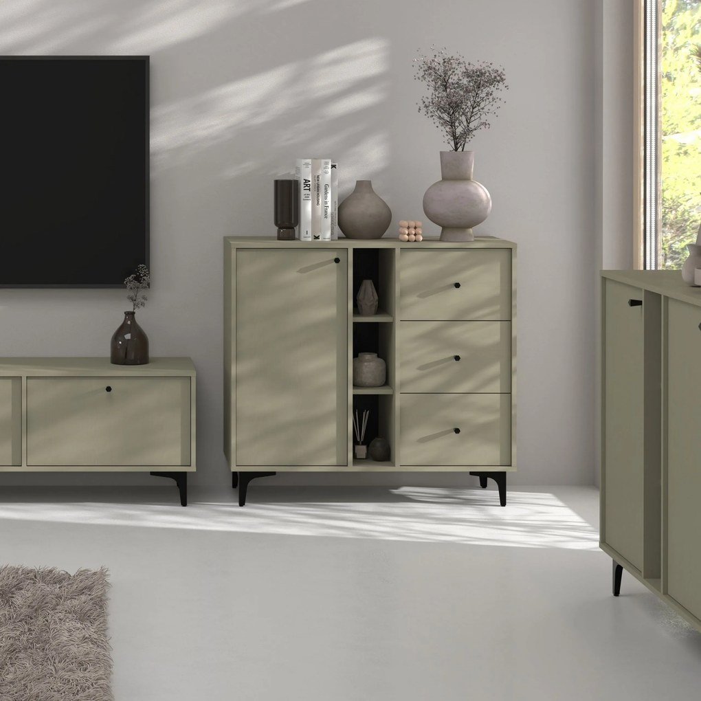 Komoda TORINO 100 cm do Salonu Sypialni Odcienie zieleni
