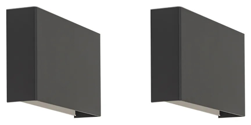Zestaw 2 nowoczesnych lamp ściennych czarnych - Otan