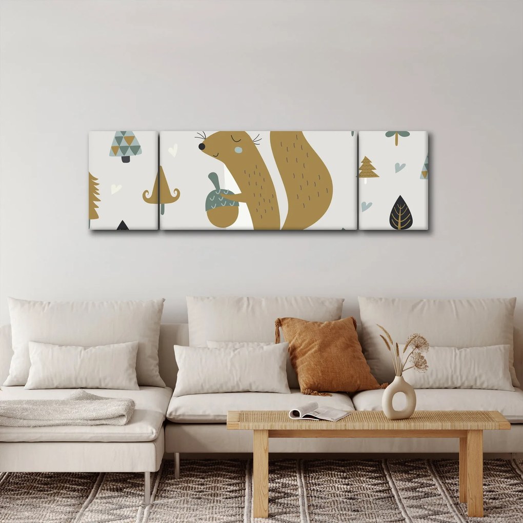 Obraz - Wiewiórka z orzechem (170x50 cm)