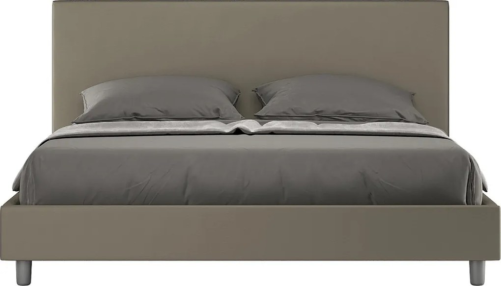 Łóżko bez stelaża tapicerowane 160x190 sztucznej skóry Cappuccino Naspy