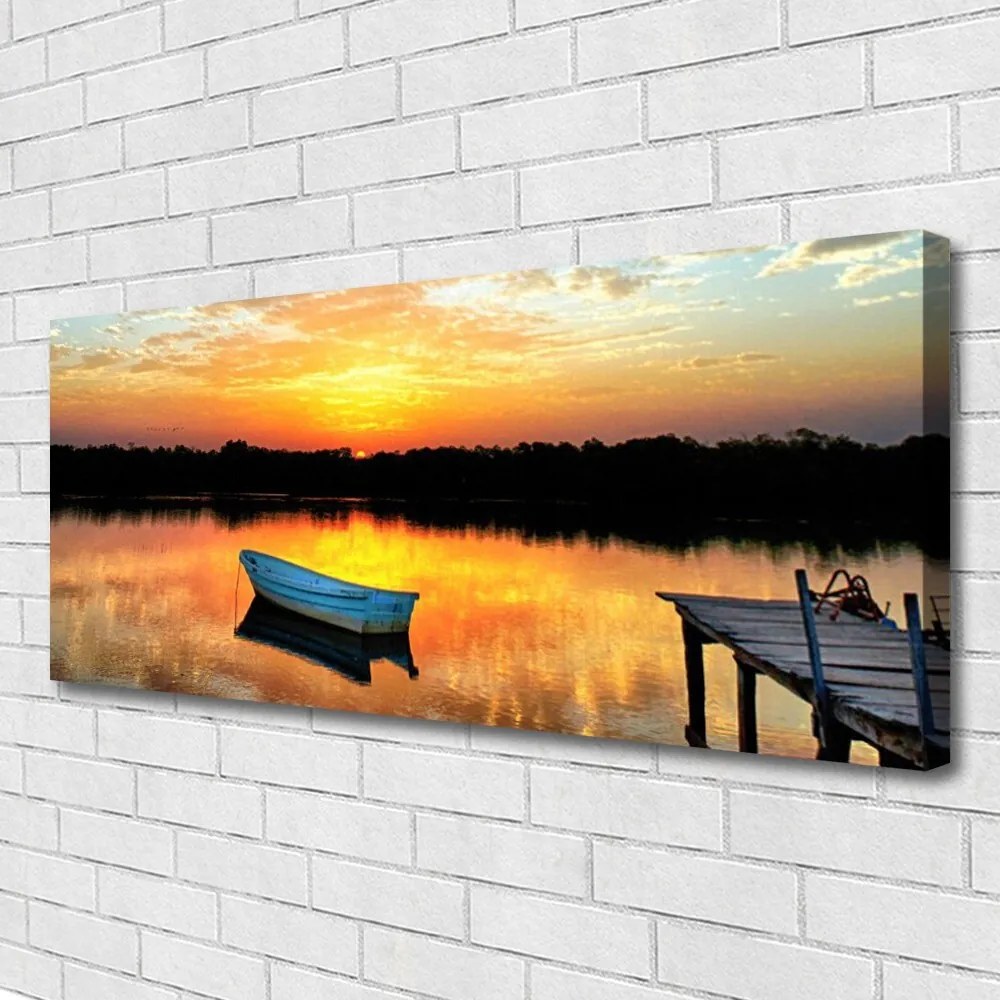 Obraz canvas Łódź pod Drewnianym Mostem