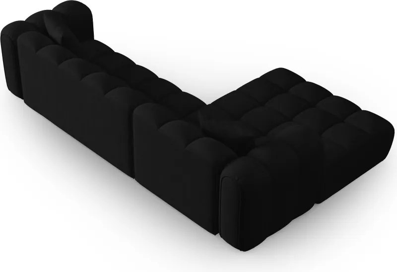 Narożnik 4-osobowy czarny tkanina strukturalna 306x190x70 cm Clotilde od Christian Lacroix