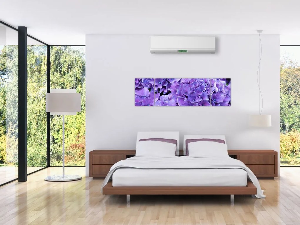 Obraz fioletowych kwiatów (170x50 cm)