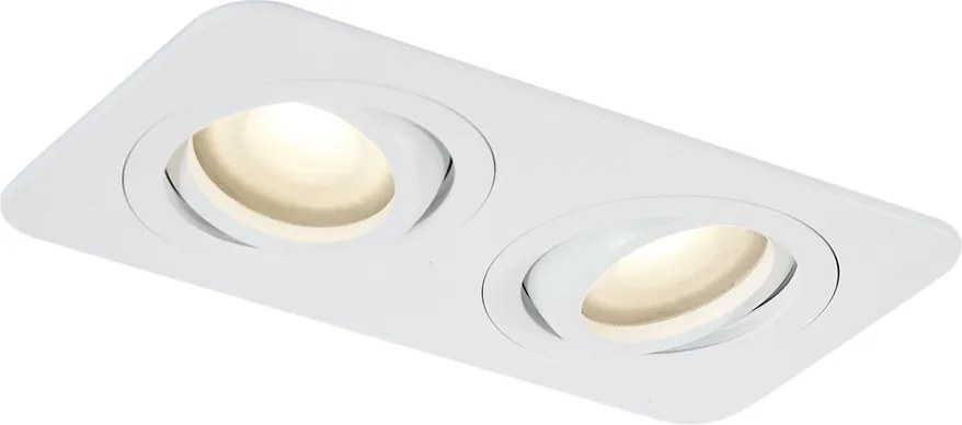 Okrągły reflektor wpuszczany biały GU10 50mm obrotowy i przechylany IP44 2-źródła światła - Alberto