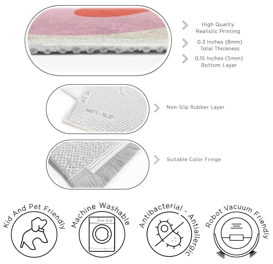 Żółto-różowy chodnik odpowiedni do prania 80x200 cm Raspberry Creamsicle – Mila Home