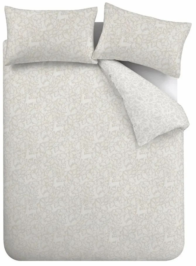 Szarobeżowa bawełniana pościel dwuosobowa 230x220 cm Woodland – Bianca