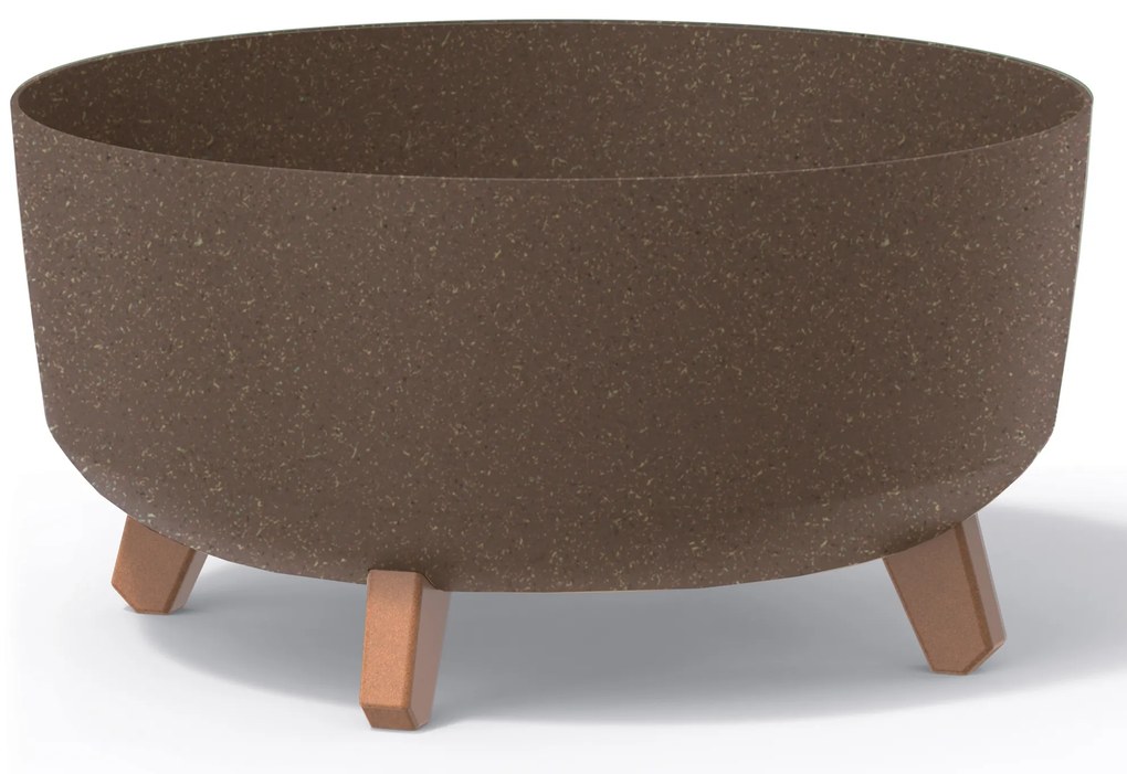 Donica ogrodowa okrągła Gracia Low ECO Wood 38 cm kawa PROSPERPLAST