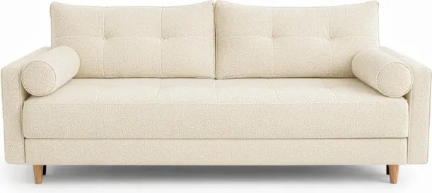 Sofa z Funkcją Spania LONAR Kremowa Boucle Nowoczesna