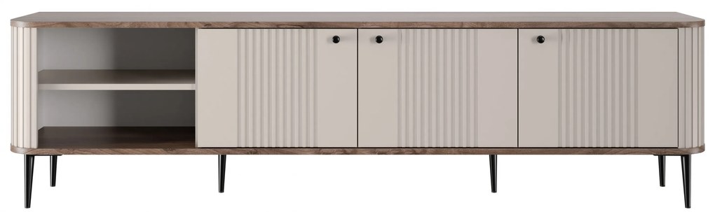 Szafka RTV Vesper 3D 187 cm - kaszmir / orzech / czarne nogi