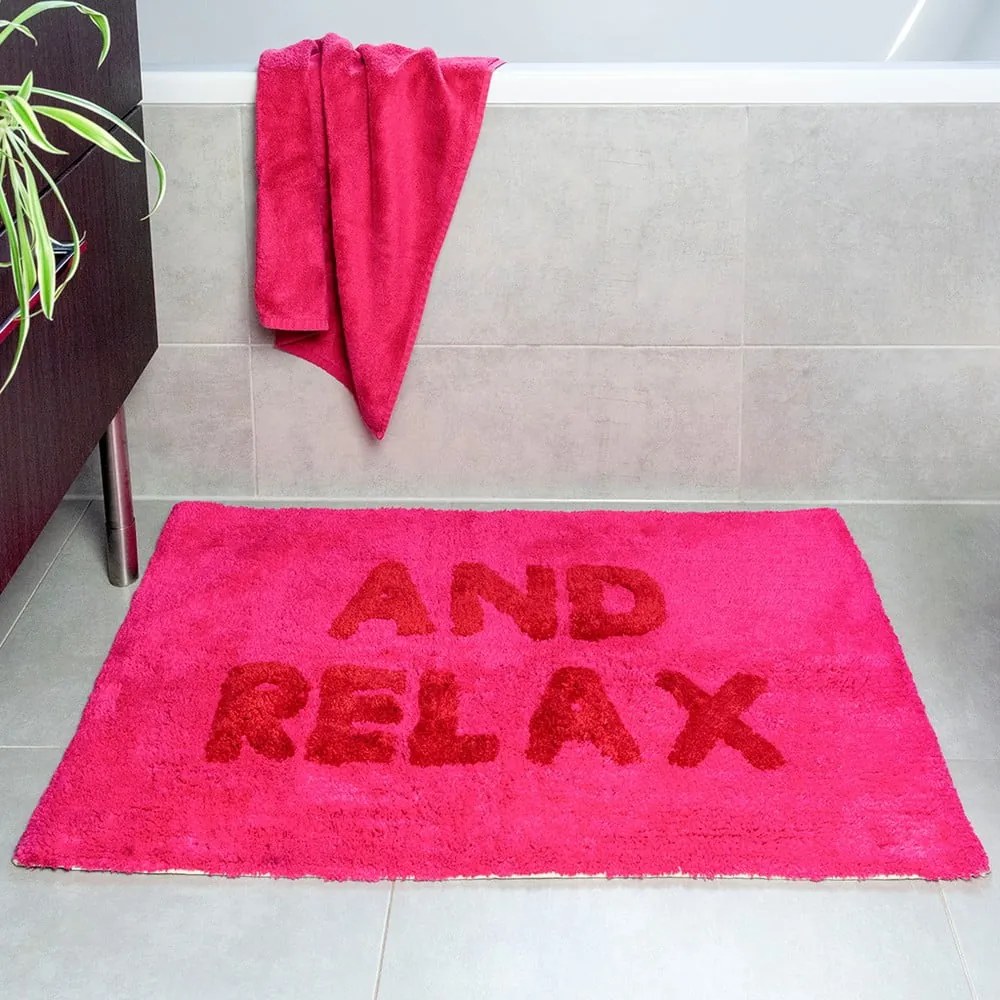 Różowy dywanik łazienkowy 50x80 cm And Relax – Rex London
