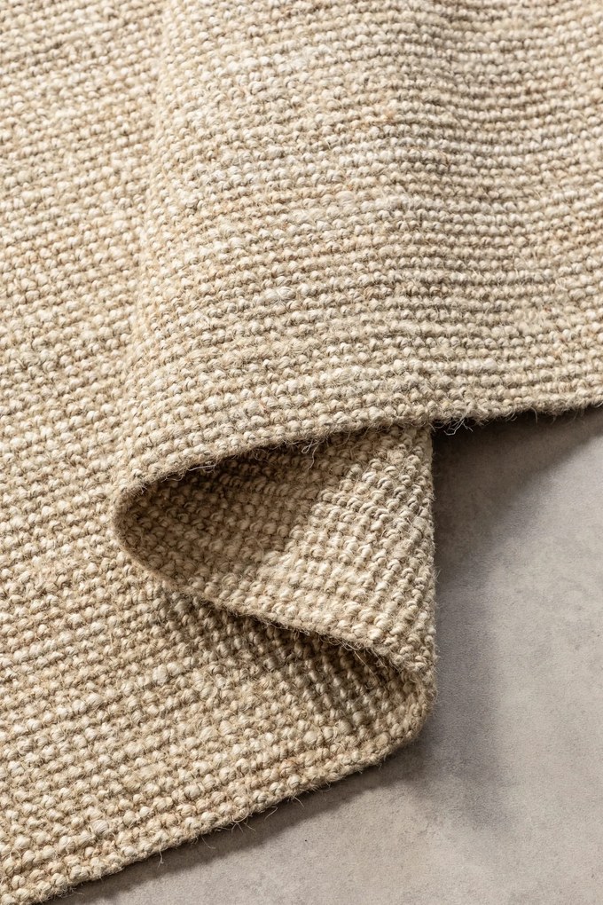 Dywan naturalny jutowy ręcznie tkany Boucle kremowy 120 cm x 170 cm