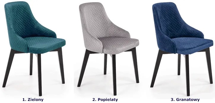 Zielone drewniane krzesło tapicerowane - Vastra 3X