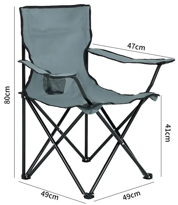 Szare krzesło kempingowe A3-G67