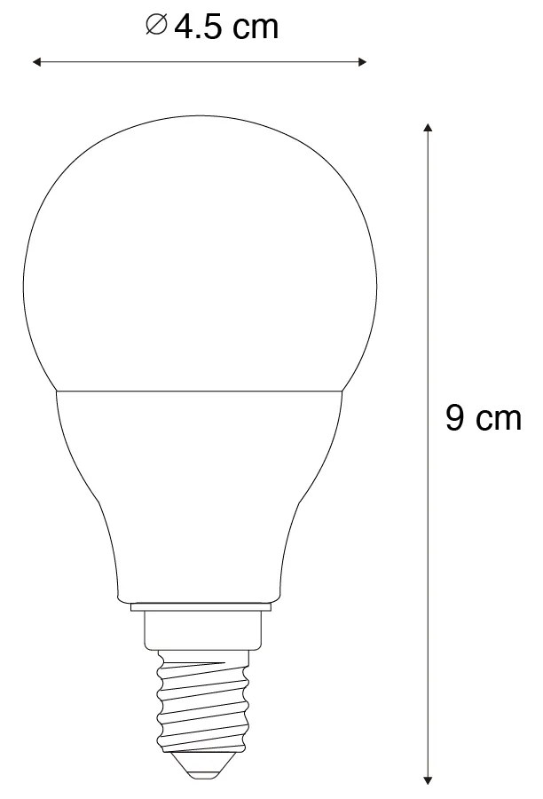 Zestaw 5 inteligentnych żarówek LED E14 z możliwością ściemniania G45 Opal 4,9 W 470 lm 2700–6500 K