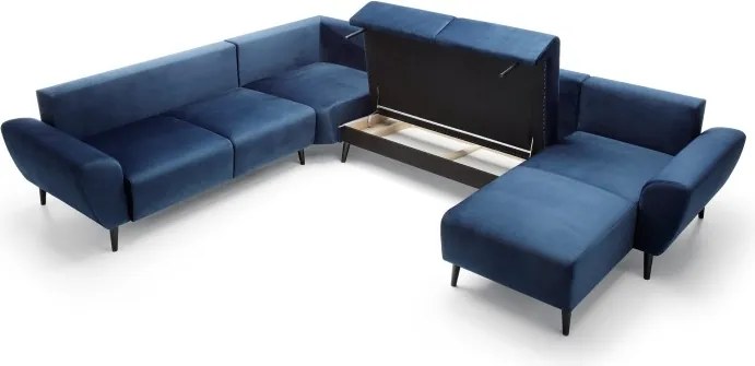 Narożnik BOSCO XL zestaw z elektryczną funkcją regulacji tkanina Monolith 77 Niebieski WERSAL