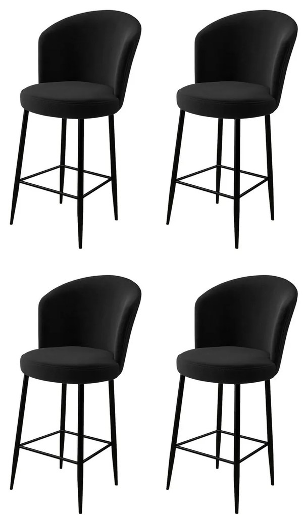 Zestaw krzeseł barowych Fora Black, 4 szt., 4 szt.