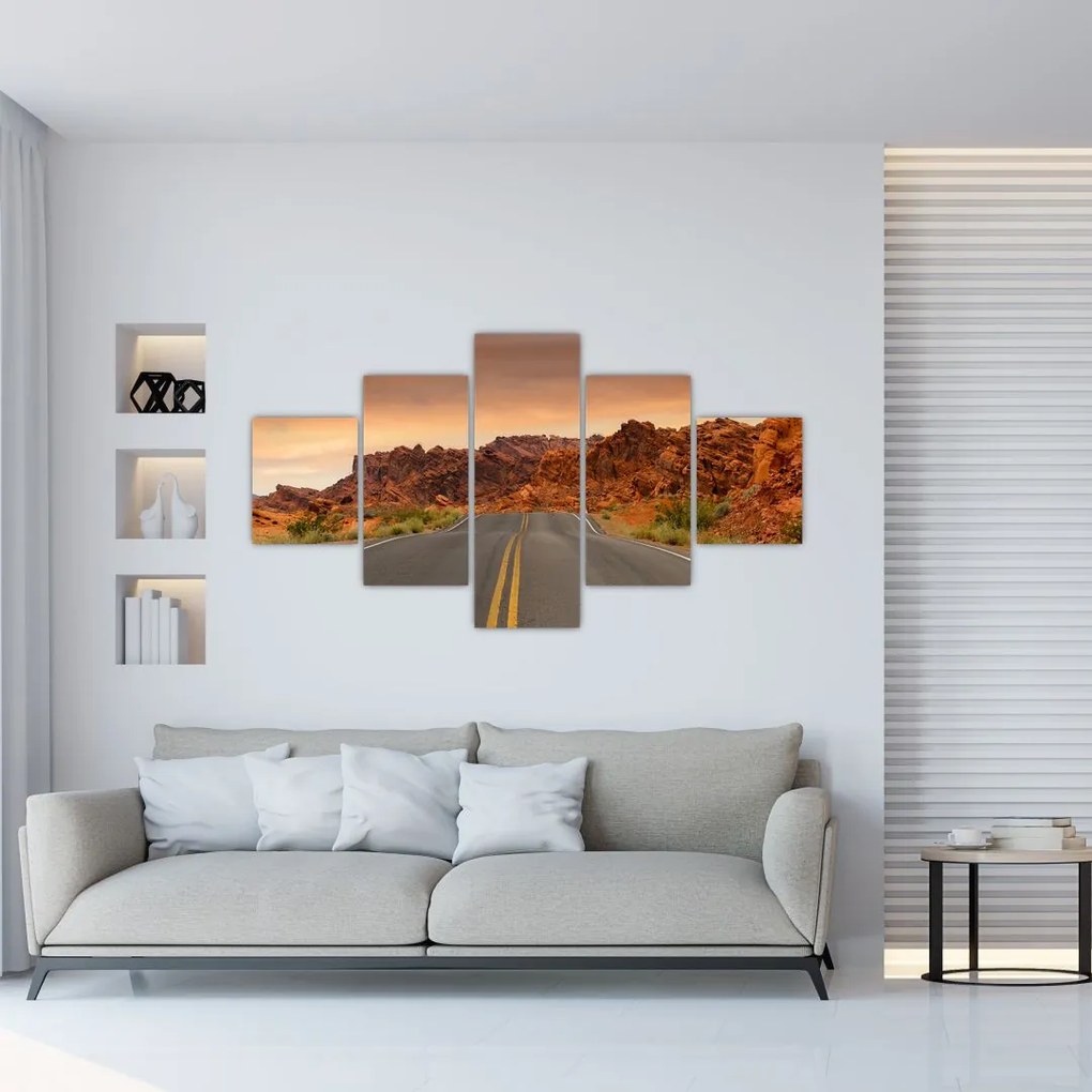 Obraz drogi i skał (125x70 cm)