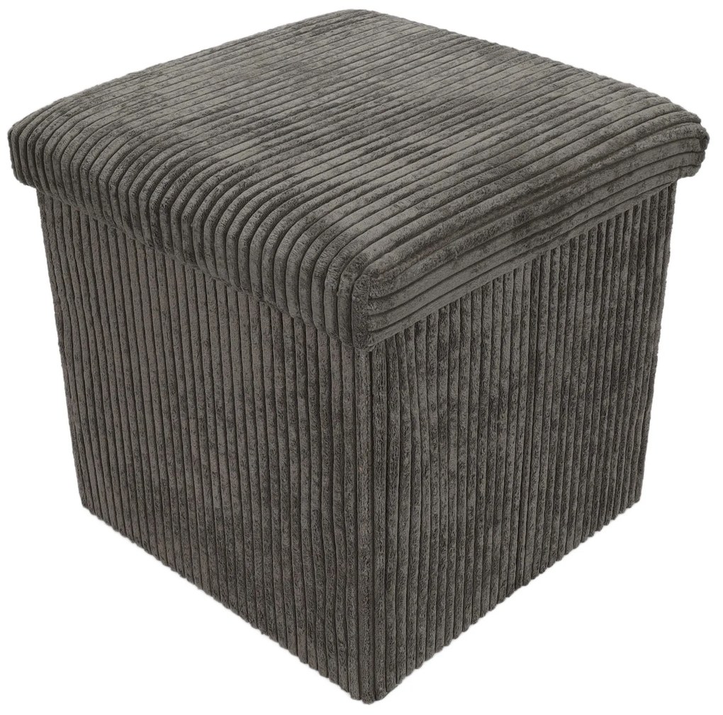 Pufa ze schowkiem sztruksowa TOBO, 38 x 38 x 38 cm
