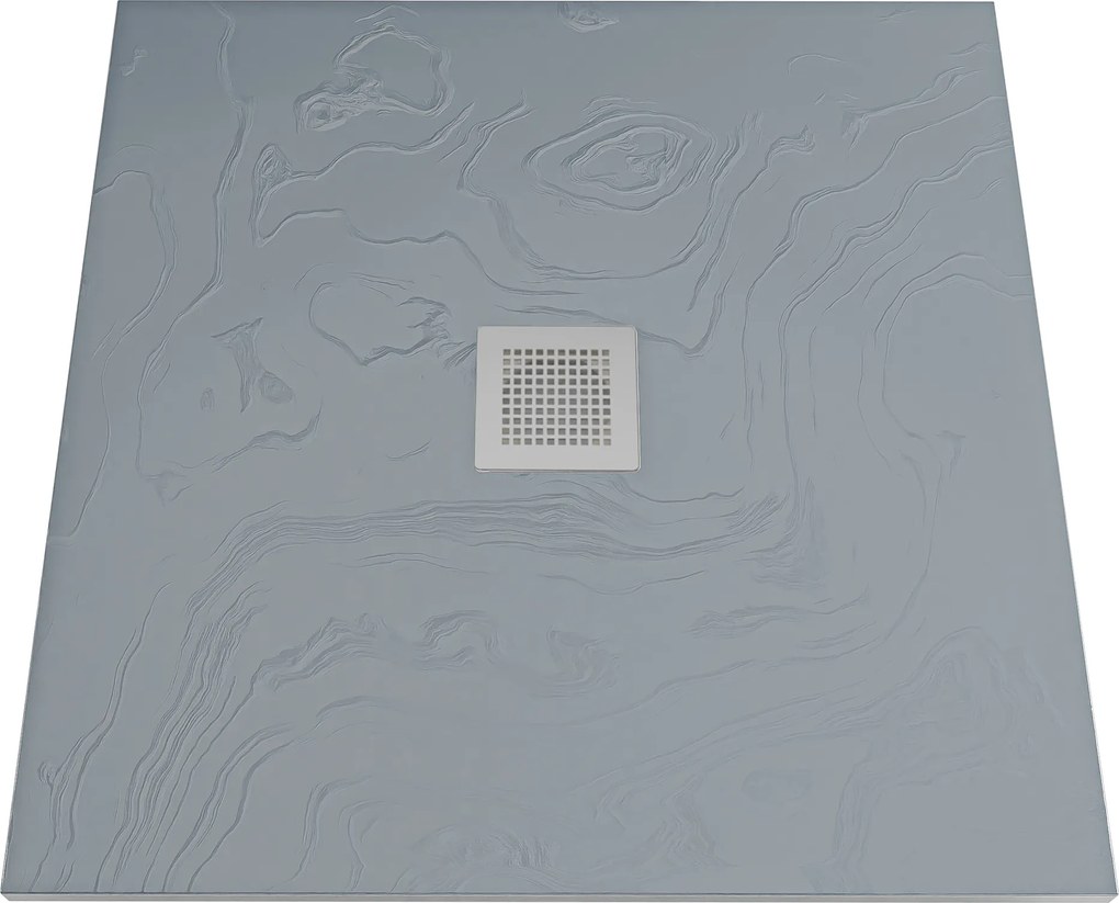 Brodzik z konglomeratu kwadratowy szary 80 x 80 DIAMO Light Grey