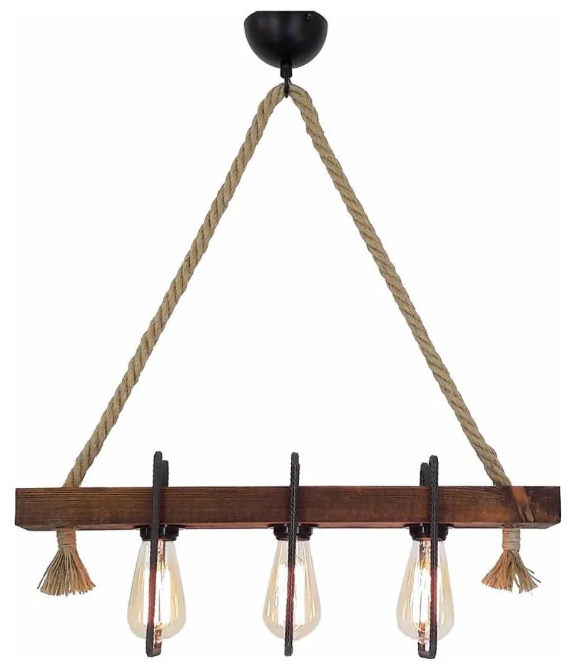 Żyrandol na lince KUTUK 3xE27/40W/230V sosna