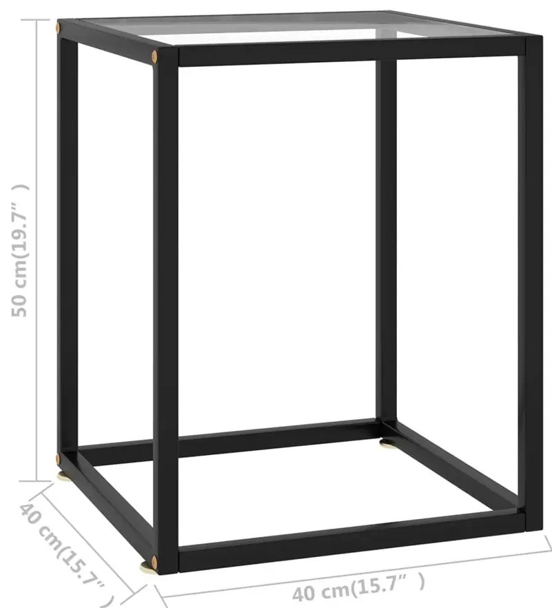 Czarny szklany stolik z metalowym stelażem F3-L42