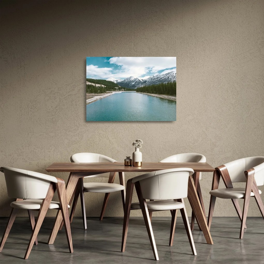Obraz na szkle - górski krajobraz (70x50 cm)